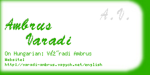 ambrus varadi business card